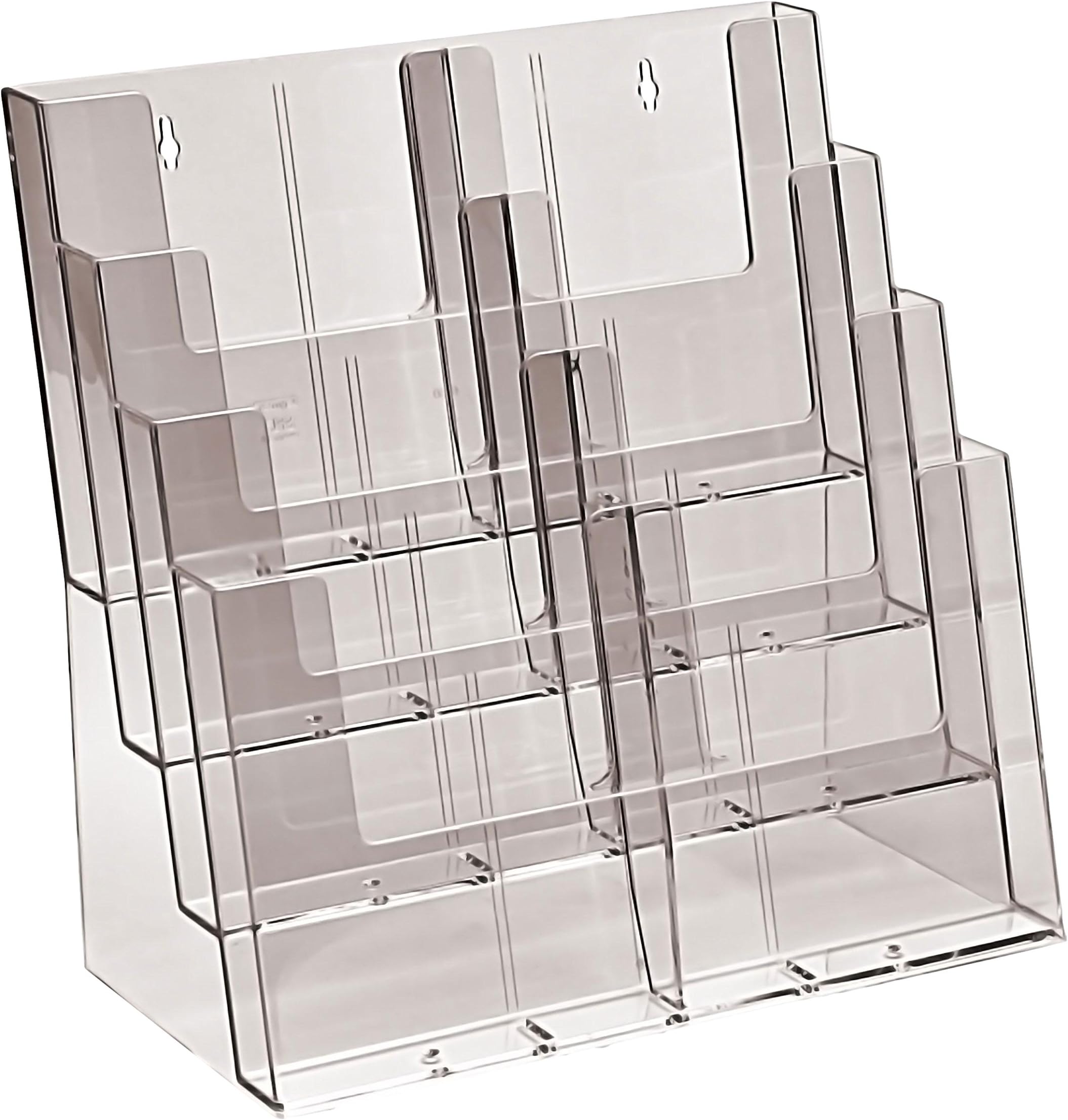 Taymar 4C330 Versatile Clear Plastic Leaflet Display Stand. Suitable for A4/A5/DL Leaflets, Flyers, Literature & Brochures. Desktop or Wall Mounted