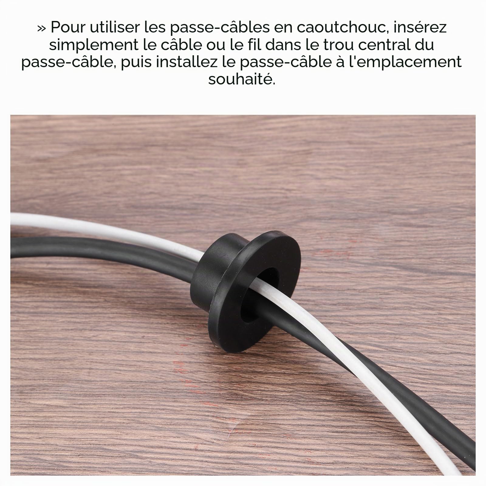 QUARKZMAN 50Pcs Passe Fils en Caoutchouc en Forme de T Diamètre de Montage 5mm, ID 3mm, Hauteur 8.5mm Noir Protection d'Étanchéité Passe-Câbles Flexibles pour Tuyau de Câble