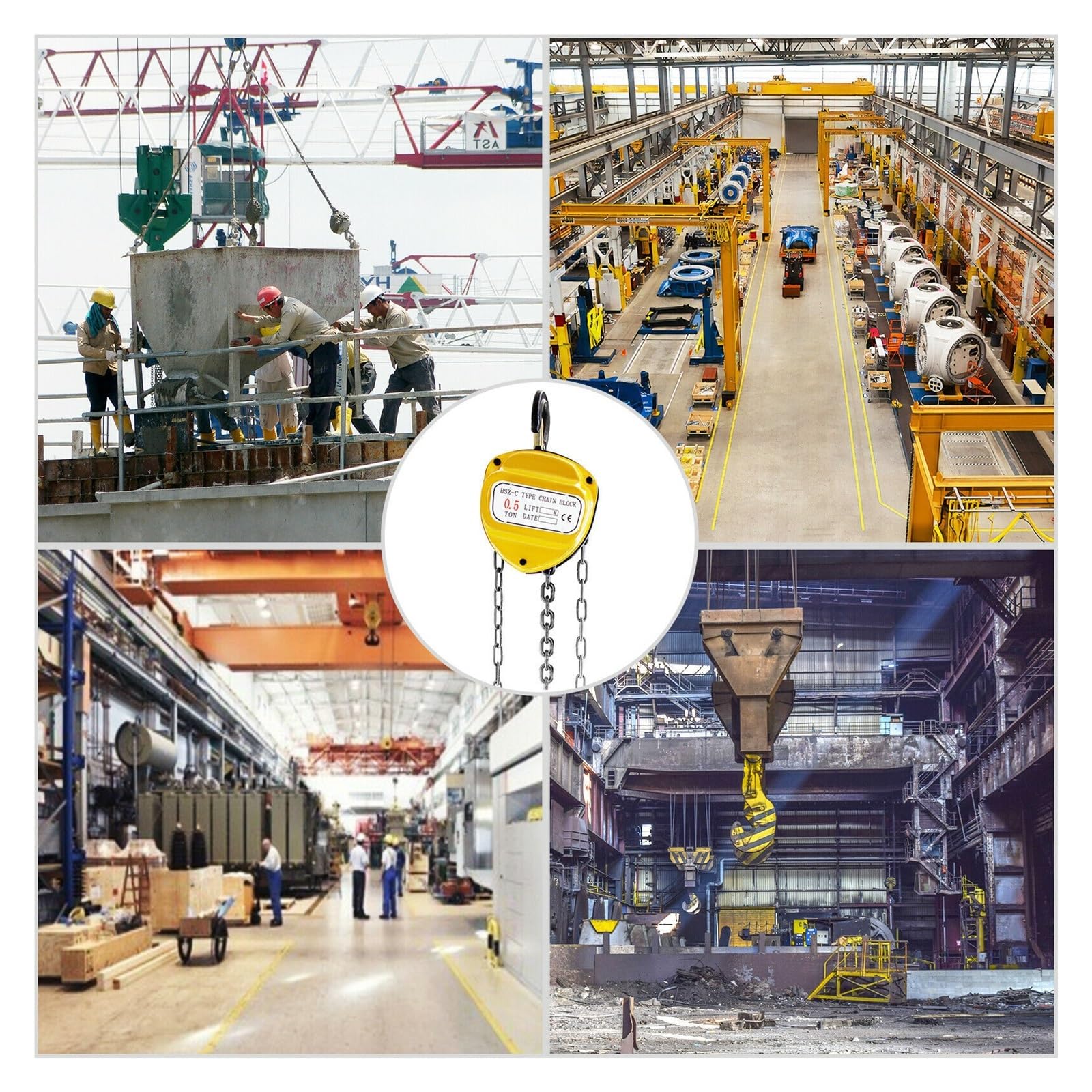 0,5/1/2/3T Kettenzug, rostfrei, manueller Kettenzug, 10/20FT, 3 m/6 m, mit Zwei Haken for Heben, Ziehen, Ziehen, Bauen(0.5 Ton 3)