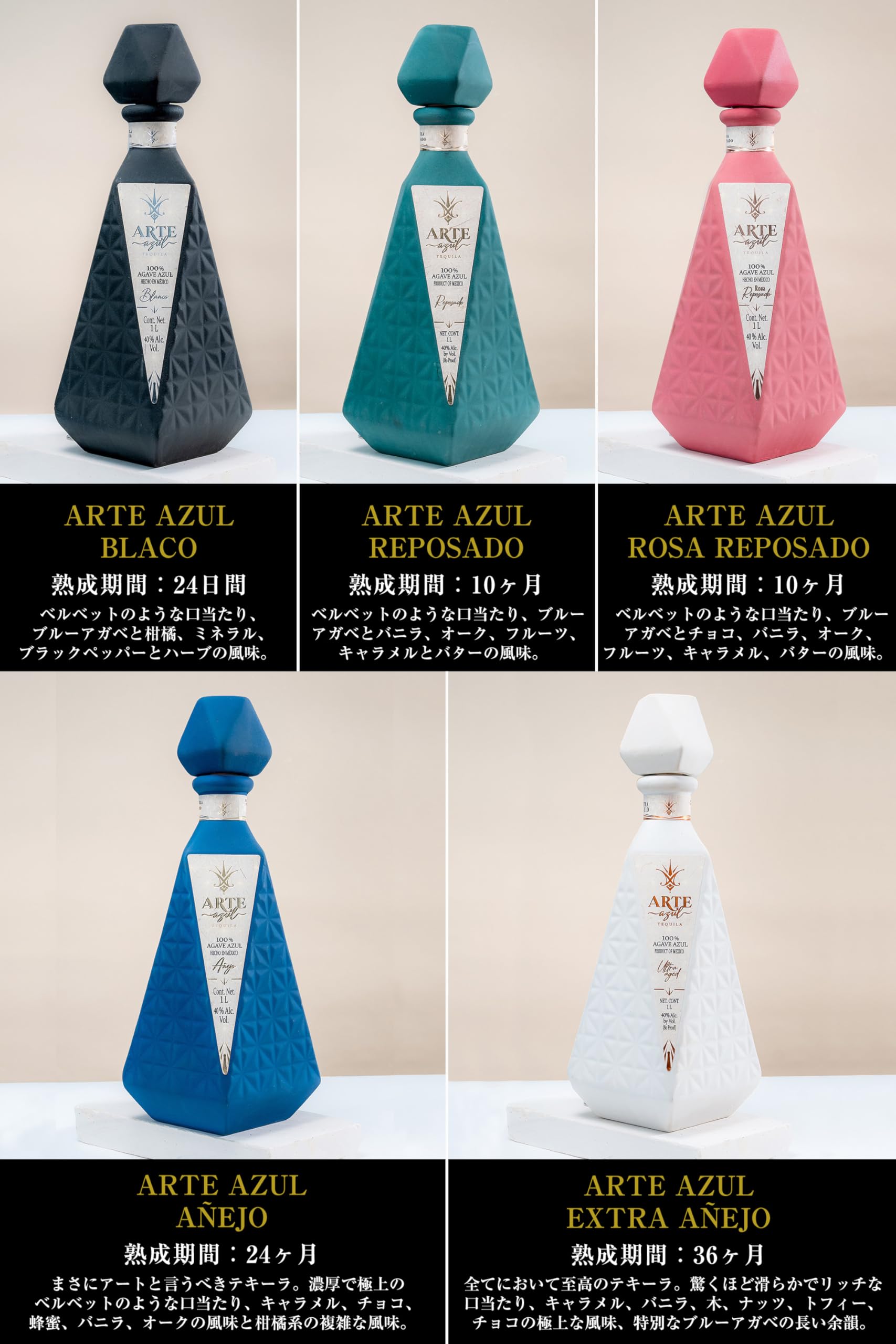 Amazon.co.jp: ARTE AZUL Tequila Altea Azul Reposado, 3.3 fl oz (1