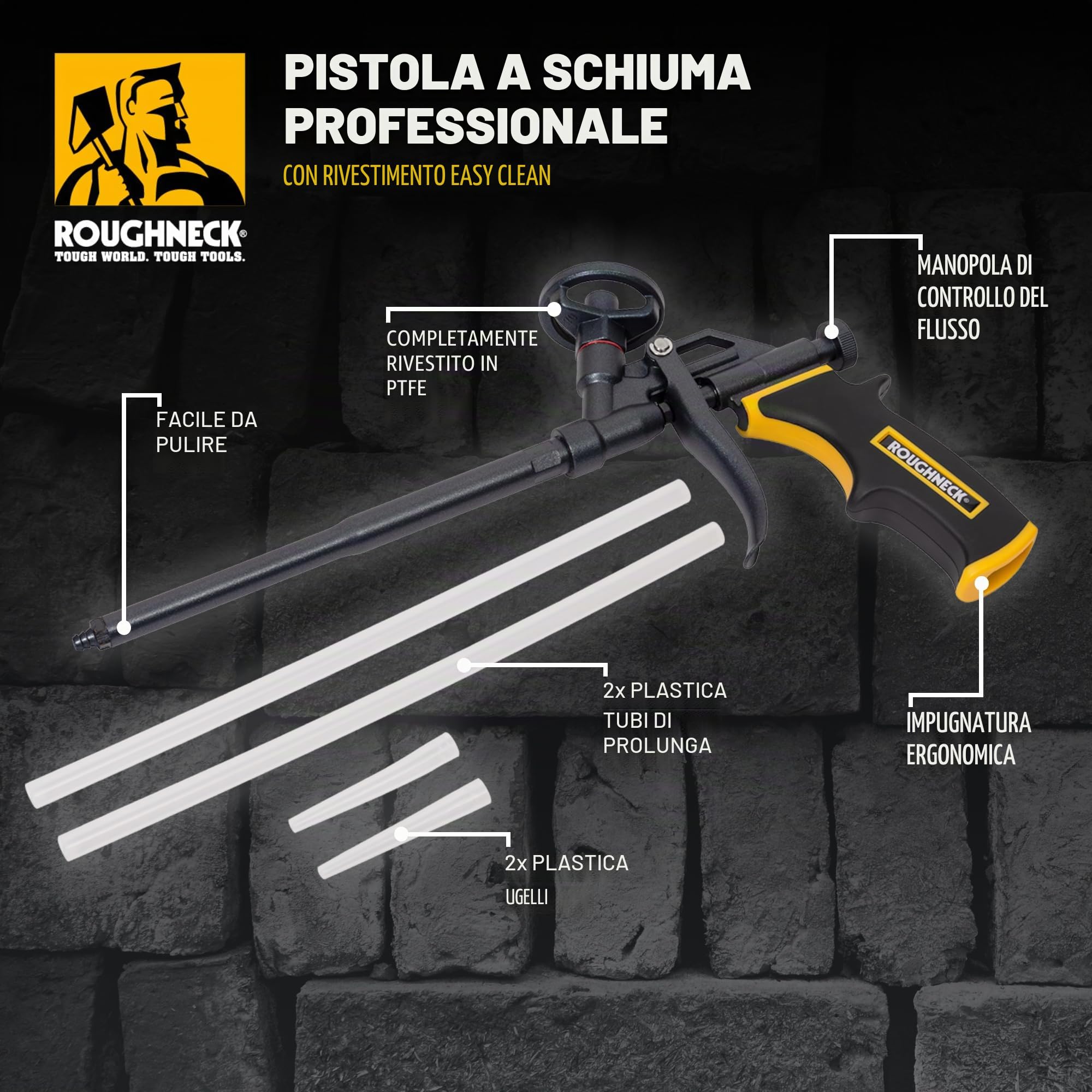 Roughneck ROU32310 - Pistola professionale per schiuma poliuretanica