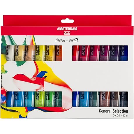 Royal Talens Amsterdam Acrylic Standard Tubes, 20ml-Tubes, Set of 24