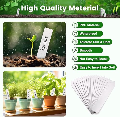 Miniatura 3 de KINGLAKE GARDEN 600 etiquetas de plástico de 4 pulgadas para plantas de jardín, etiquetas de jardinería vegetal, etiquetas de jardín de plástico