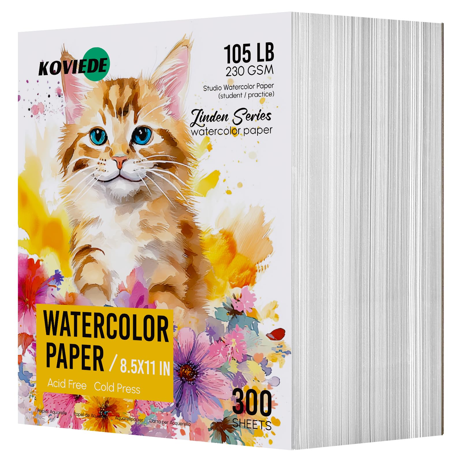 300 Sheets Watercolor Paper 8.5x11 Inch 102LB/230GSM