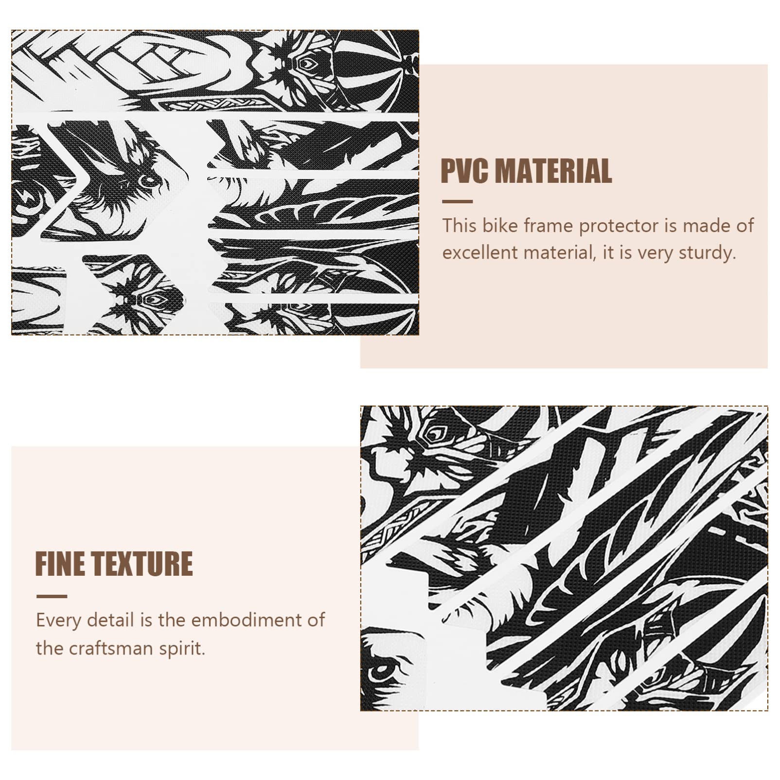 ifundom Bicycle Frame Protection Film Selbstklebende Kratzfeste Schutzfolie für Mountainbikes Samurai Muster Langlebig und Wasserabweisend für Sicheres Fahren und Stylischen Look