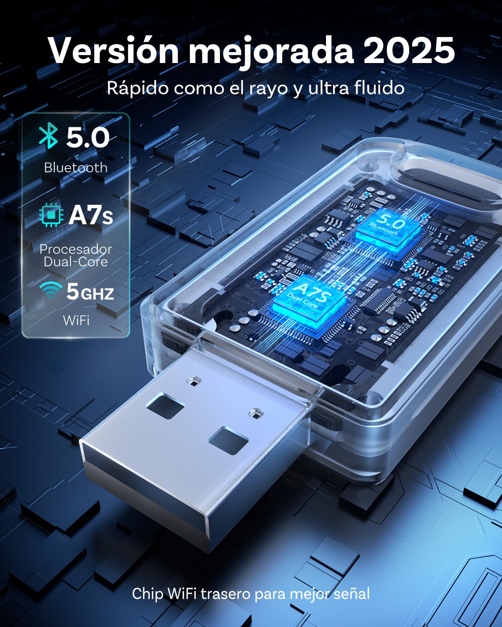 OTTOCAST Mini Adaptador Carplay Inalambrico,Última Versión 2026, 2 en 1 Convierte CarPlay/Android Auto por Cable a inalámbrico, Plug-&-Play, Diseño Compacto de Metal, Reconexión automática.