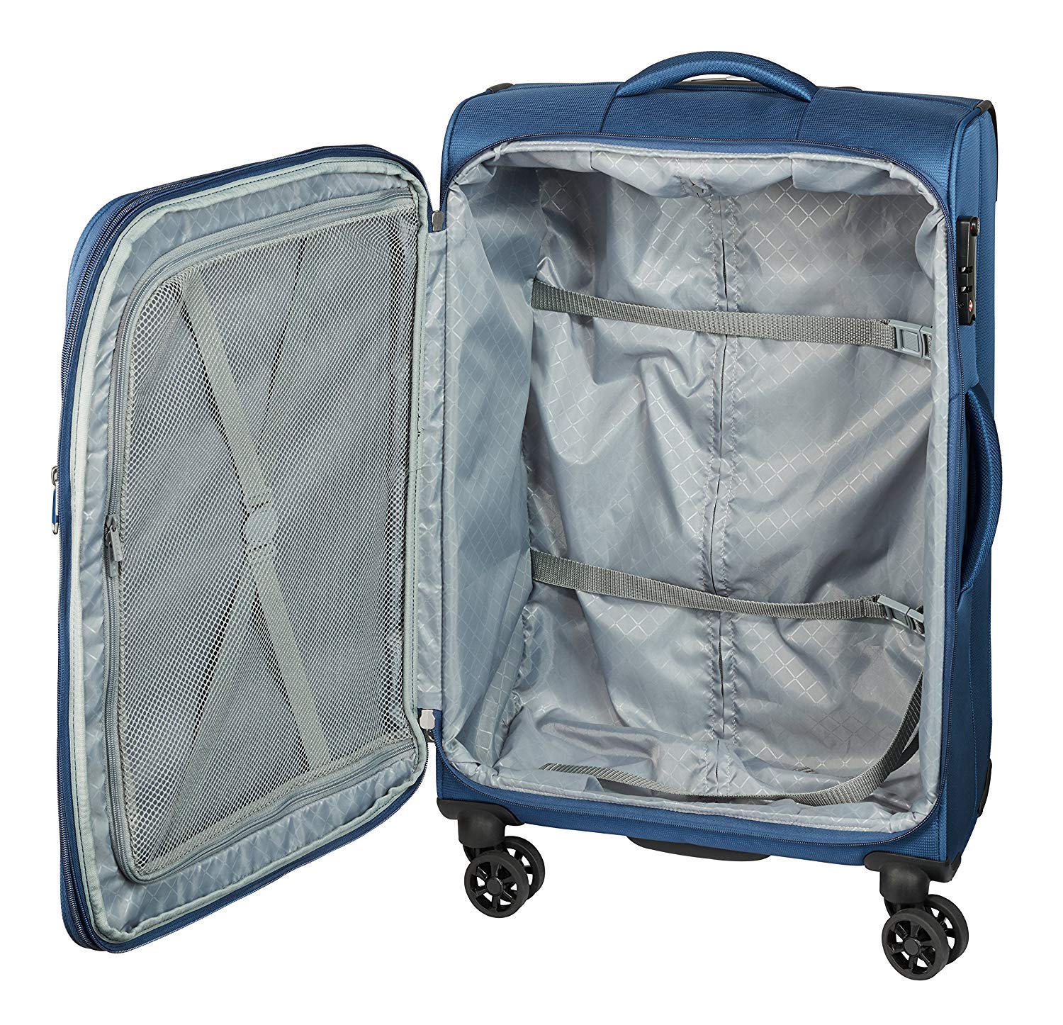 Koffer 68 cm mittlerer Weicher Rollen Stoff Trolley Petrol 85 Liter