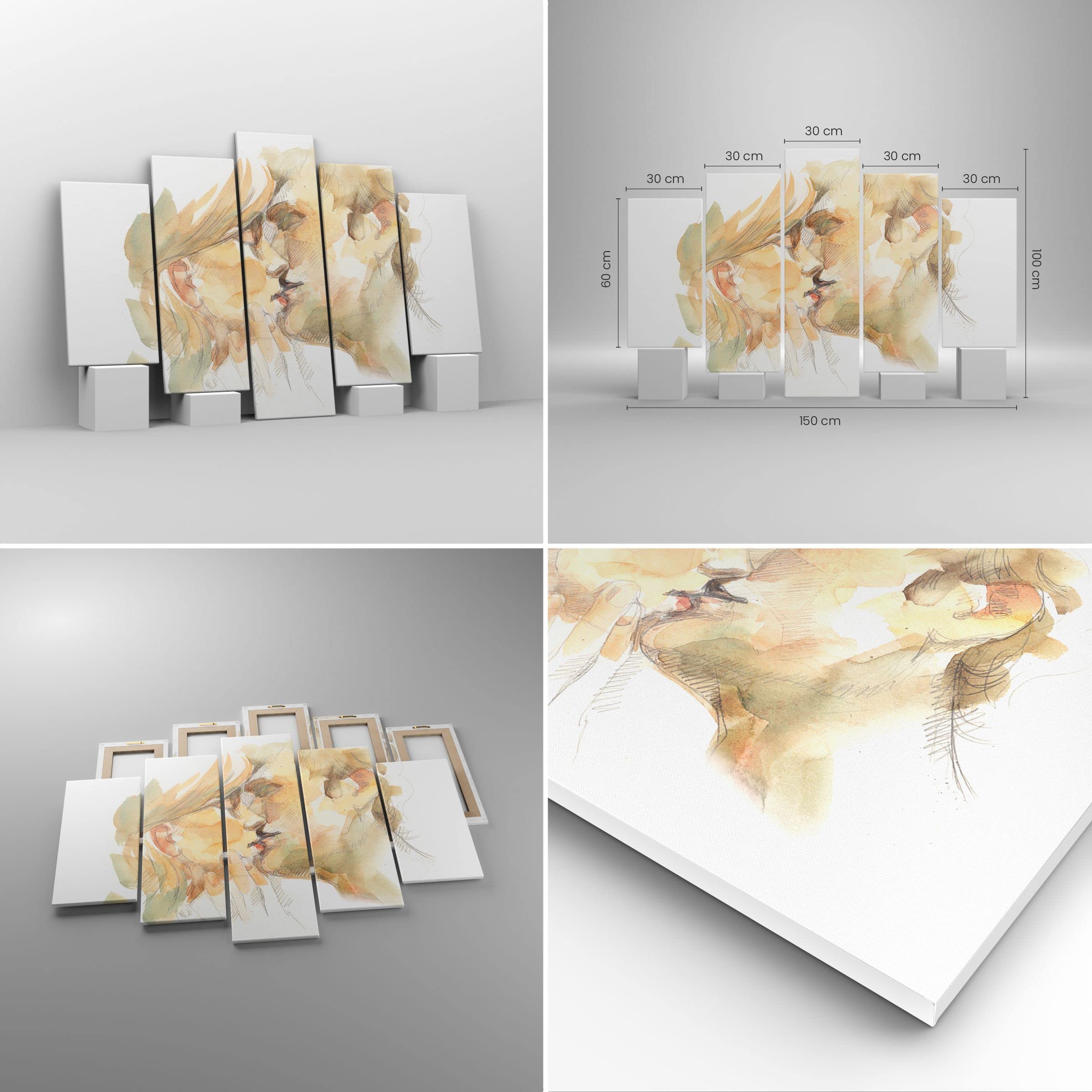 Quadro su Tela 150x100cm Stampe da Parete Bere succhi di frutta cocktail dessert Grandi Decorazione Murale Camera da Letto 5 pezzi Quadri Moderni Soggiorno Immagini Wall Art Canvas EA150x100-2223