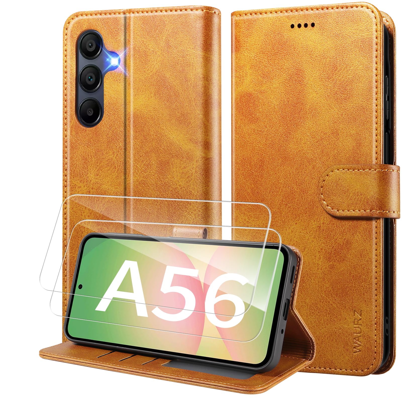 WAURZ Hülle für Samsung Galaxy A36/A56 Handyhülle Leder