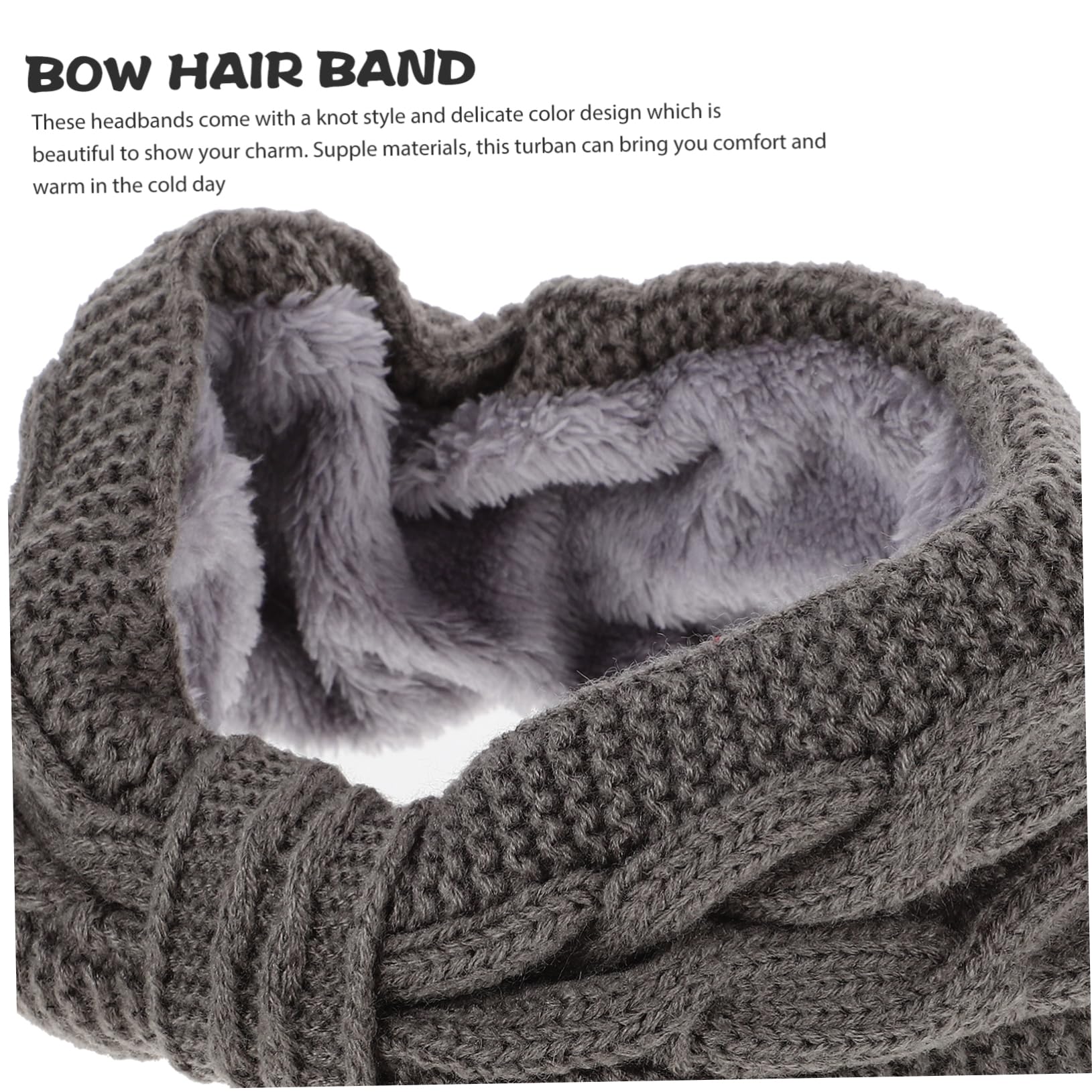 DOITOOL 4pezzi Fascia per Capelli da Donna Tessuta Maglia Fascia per Capelli Fiocco Calda e Spessa per Sci e Snowboard