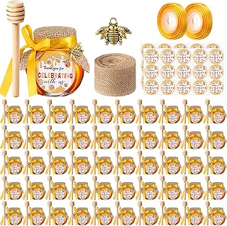 Funnymoom 30 Sets Mini Glass Honey Jars 1.5 oz Honey Jars Party Favors i...