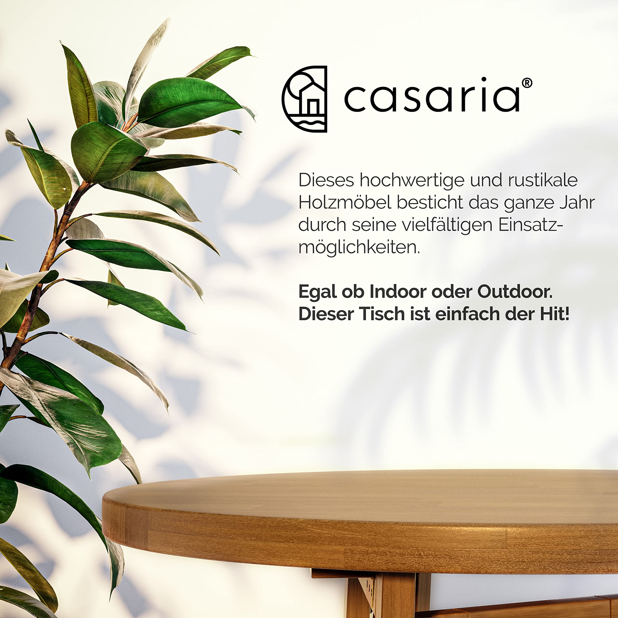 Casaria® Stehtisch Holz Klappbar 110cm Hoch 80 cm Rund Akazie Rustikal Indoor Outdoor Bistrotisch Biertisch Gartentisch Klapptisch Partytisch Bartisch