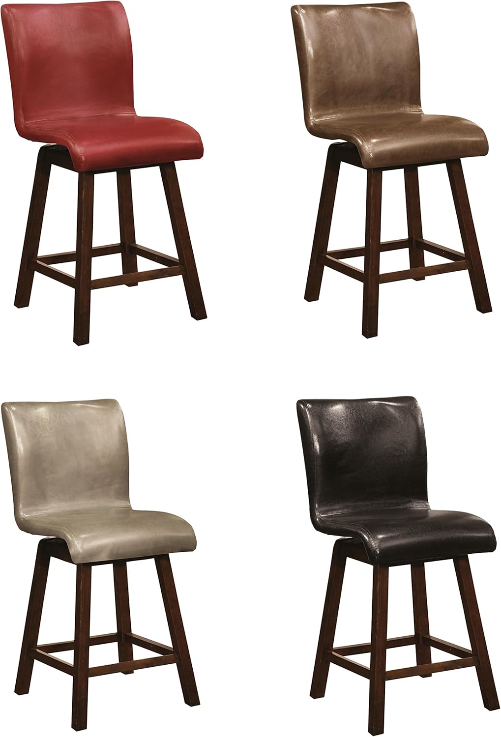 Montgomery Sleek Sculpted Upholstered Counter Height Swivel