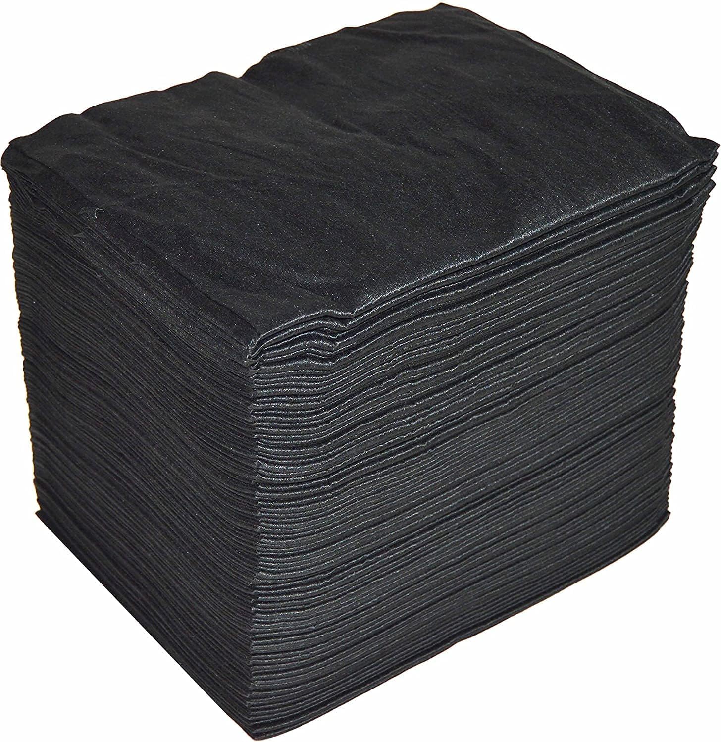MUNTRADE 500 Stück Einweghandtücher aus Spunlace Vliesstoff 40 x 80 cm Schwarz für Friseur, Kosmetikstudio