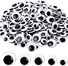 JULMELON 500 Pieces Wiggle Googly Eyes Self Adhesive Black White Craft Eyes for DIY Crafts Decoration (0.4 in, 0.6 in, 0.8 in, 1 in, 1.2 in)