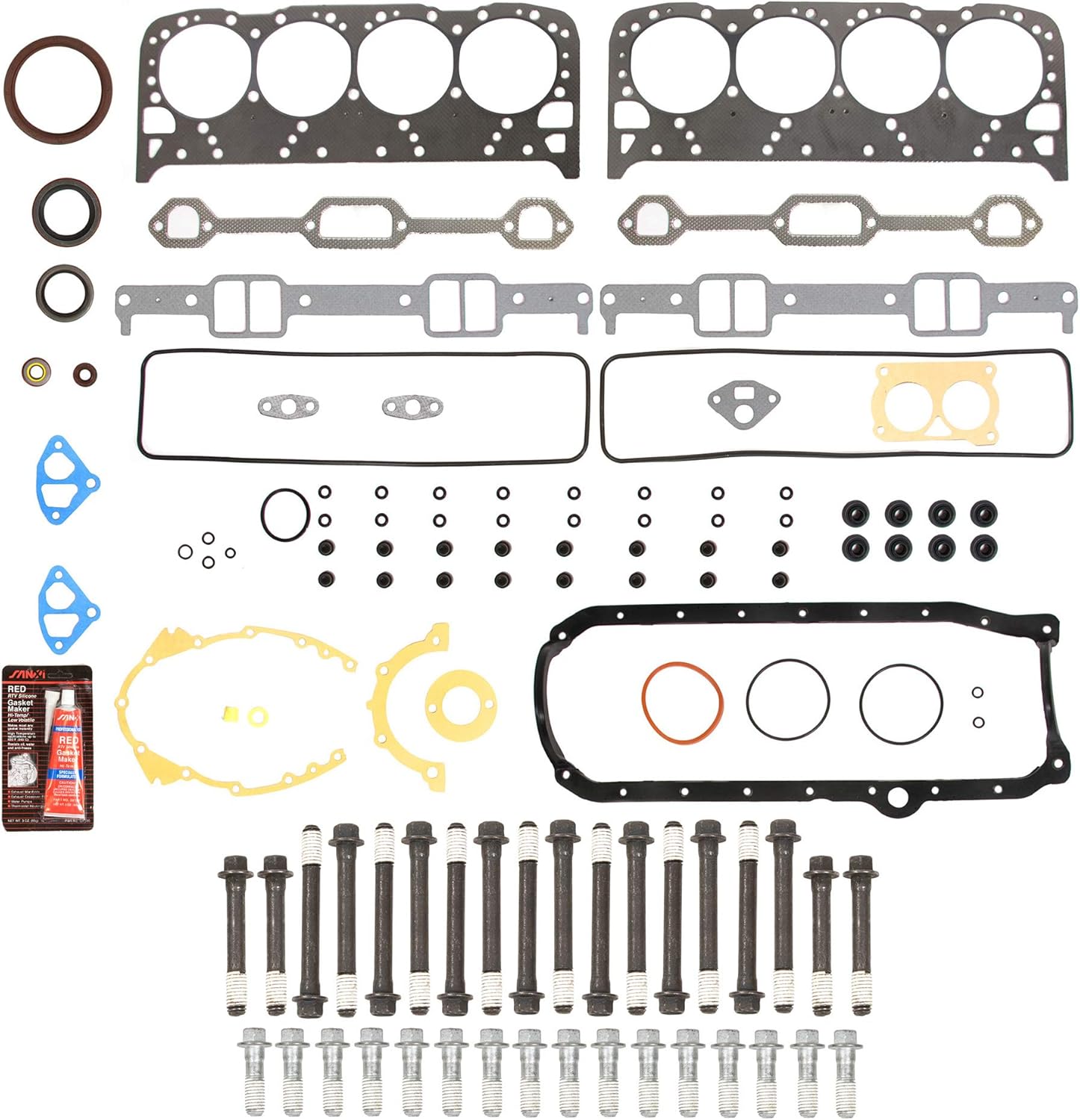 MA-4216924000 Full Gasket Set Head Bolts Compatible With/For 92-96 Chevrolet Corvette 5.7L 350 OHV LT-1 LT-4