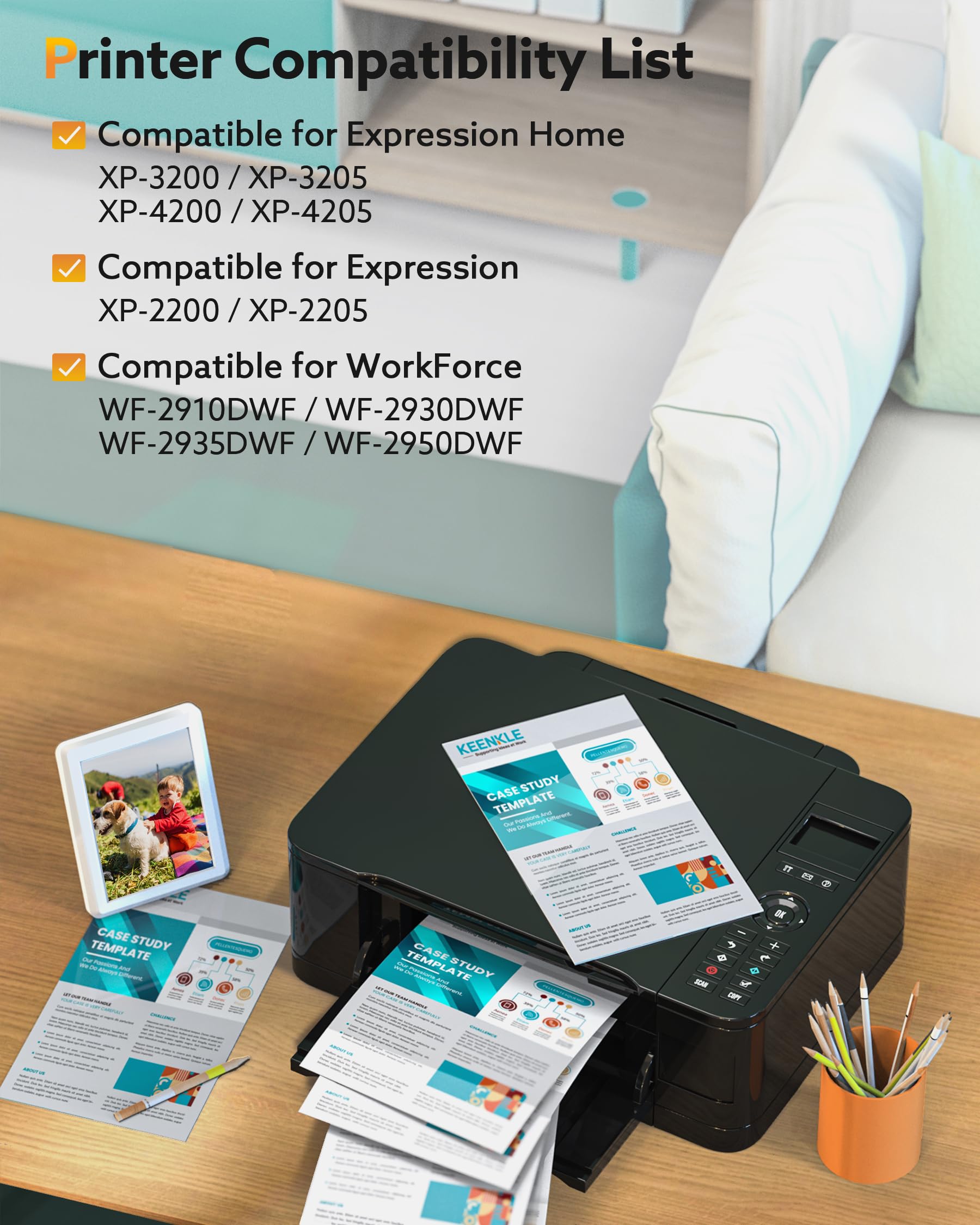 KEENKLE 604XL Cartucce Compatibile per Cartucce Epson 604 XL Multipack per Expression Home XP-2200 XP-4200 XP-3200 XP-2205 XP-3205 XP-4205 WorkForce WF-2930 WF-2910 WF-2935 WF-2950 (12-Pack)