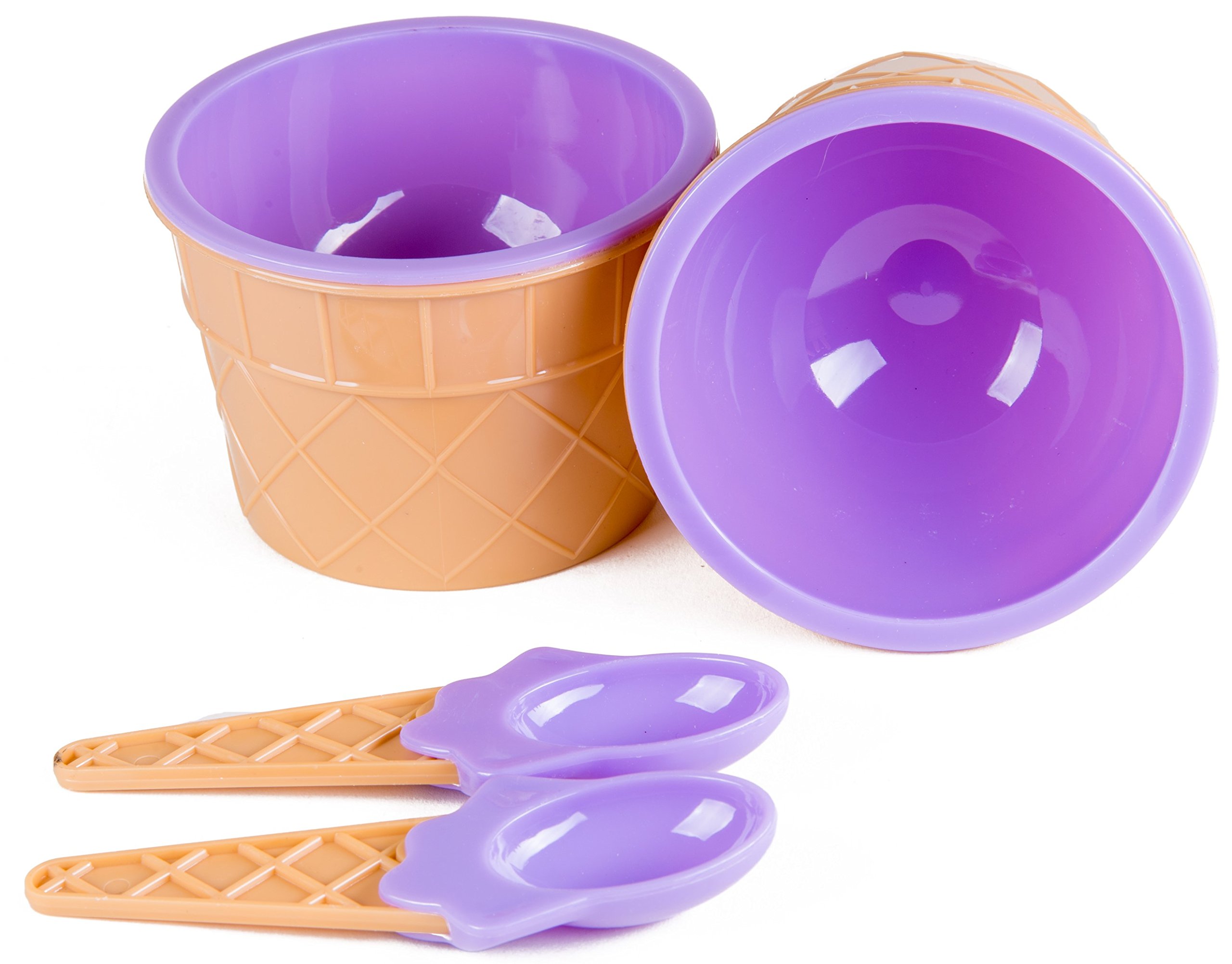 Buy Ice Cream Cups with Spoons / Large Plastic Dish with Spoon / Dessert Sundae Frozen Yogurt