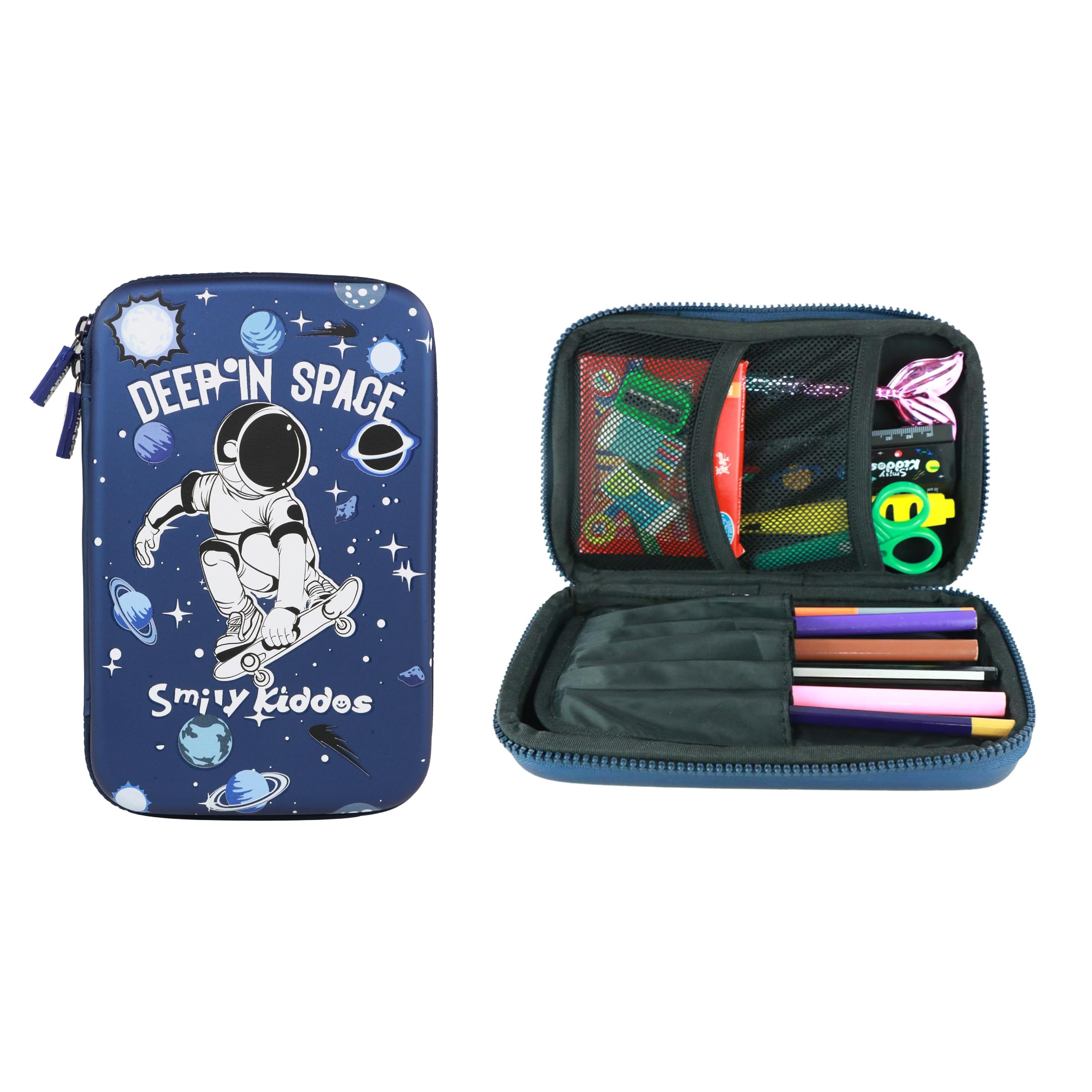 Smily Kiddos Single Compartment Pencil Case Stylish Cute Large Capacity Hardtop EVA Pencil Case Organizer School Kids Girls Women Pen Holder Pouch Multi Purpose| Deep Space - Blue (B0CZLLDN3B) Amazon Price History, Amazon Price Tracker