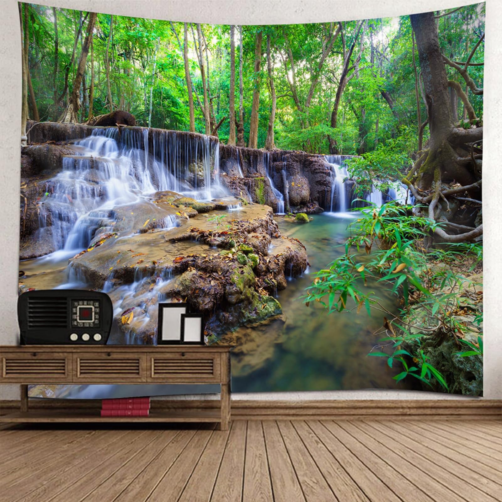Tenture murale forêt 220x240cm grand format textile durable