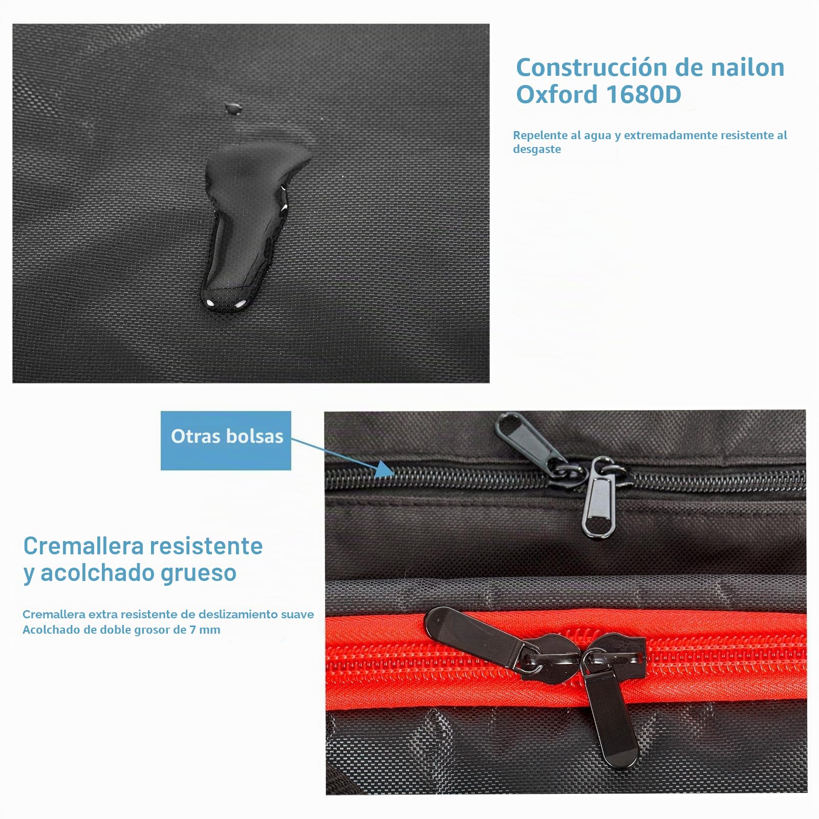Estuche de Transporte de trípode, Bolsa Resistente Agua con manijas y 3 Compartimentos, Bolsa de Almacenamiento Acolchada para trípode, Soporte de luz, monópodo, telescopio, 123x20cm