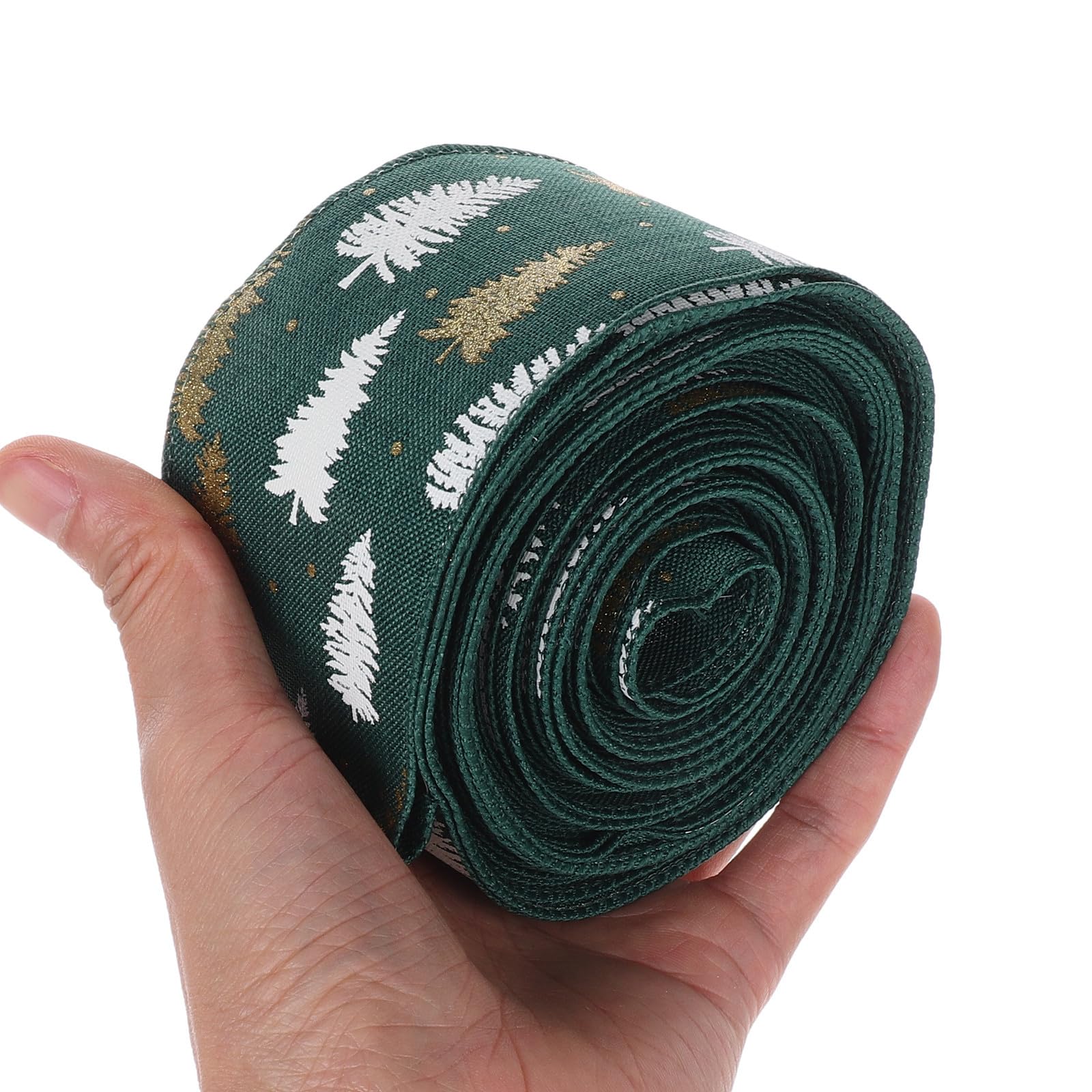 TOYANDONA 5 Rollen Weihnachtsbaum Schleifenband Grün aus Polyester für