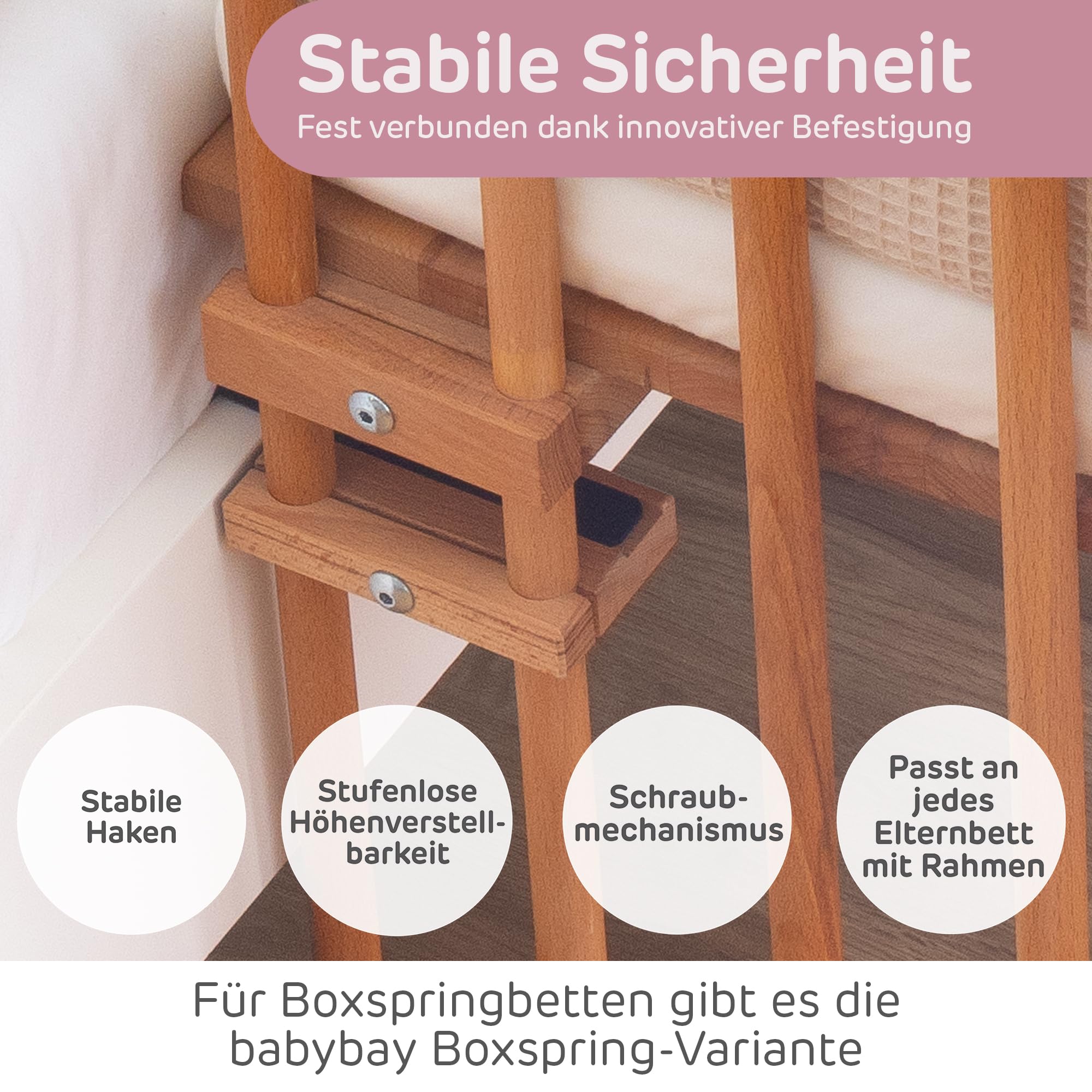 babybay Maxi letto extra large in legno massello di faggio I Altezza infinitamente variabile per il letto dei bambini, Nucleo di faggio oliato