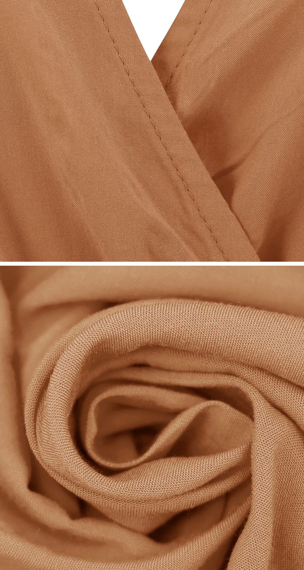 R.Vivimos Summer Dress for Women Cotton Ruffle Short Sleeves V Neck Casual Flowy Midi Dress with Belt