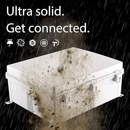 Miniatura 2 de Gratury Caja de conexiones, carcasa de plástico impermeable IP67 para proyectos eléctricos, cubierta gris con bisagras, incluye placa de montaje y