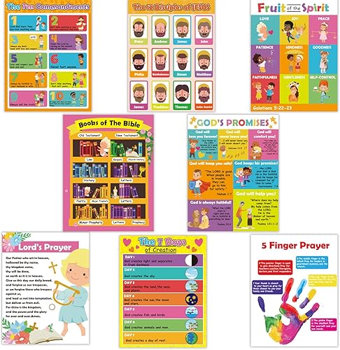 Miniatura 1 de Póster de la Biblia cristiana con versículos bíblicos, póster de pared de escrituras religiosas para niños y niñas, aula, iglesia, escuela