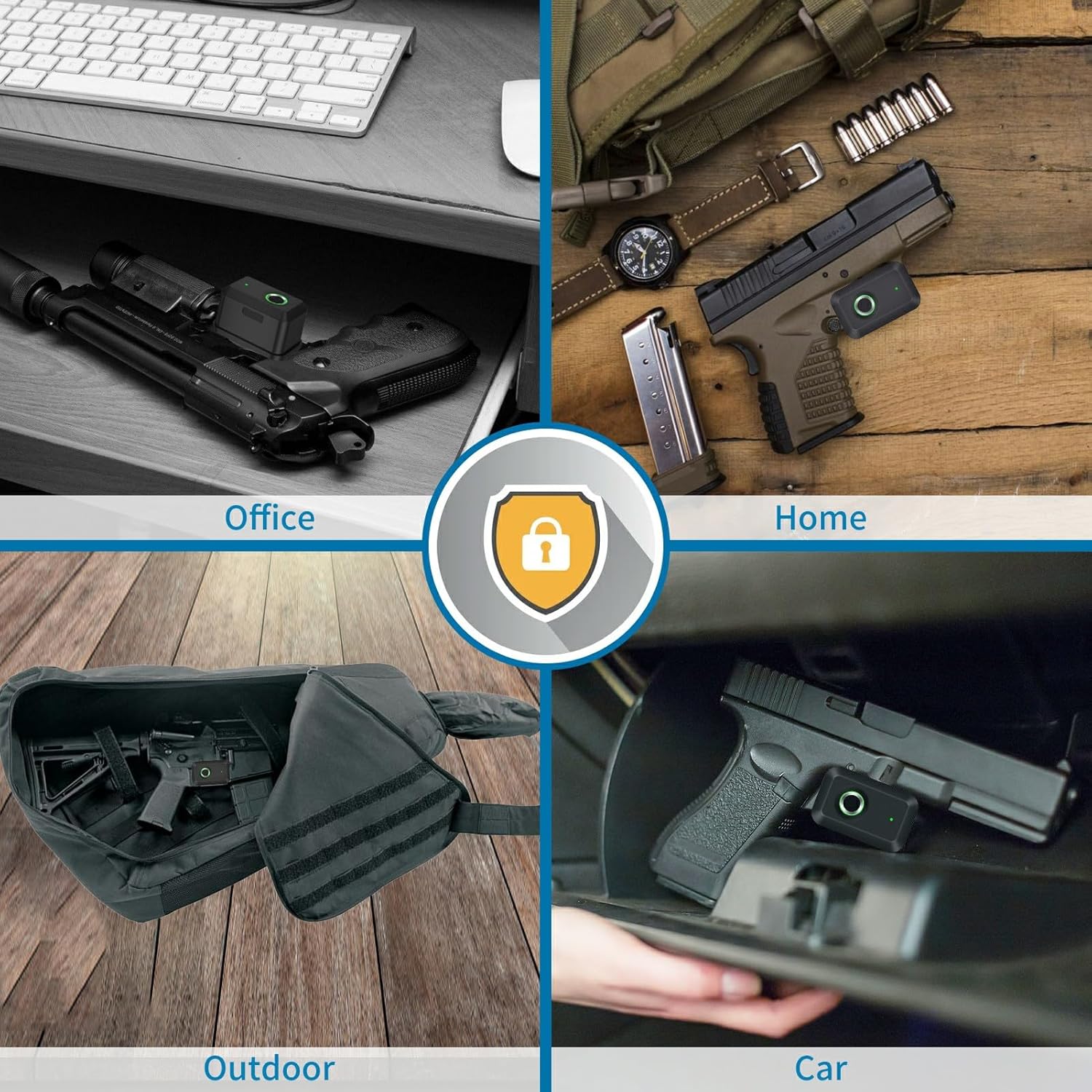Biometrics Gun Trigger Lock,Fingerprint and Key Unlocked Trigger Locks,Quick Release and Secure Gun Lock for Pistols,Revolvers,Shotguns