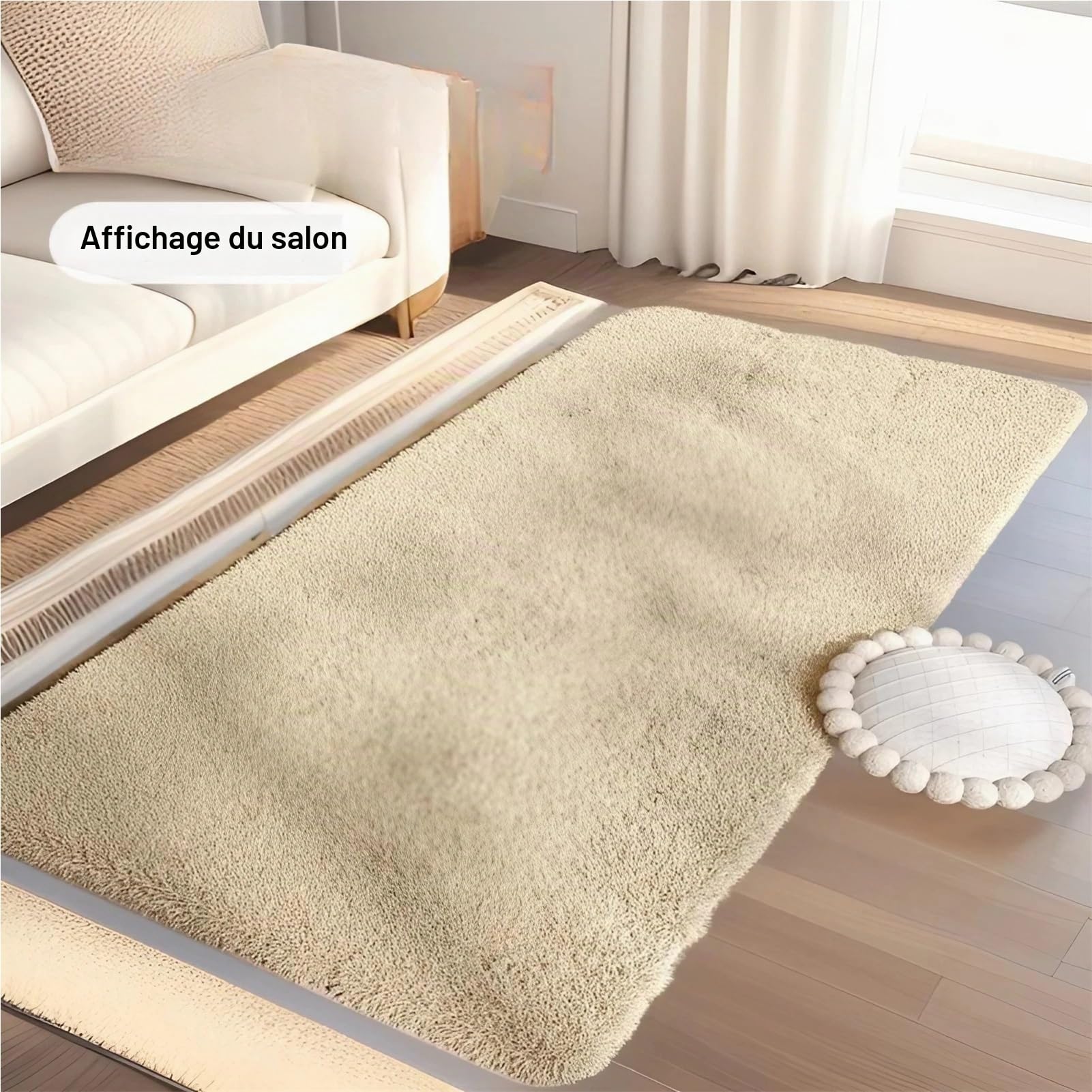 Tapis Shaggy Poil Long, Doux et Confortable Décoration Moderne, Descente De Lit Antidérapante Lavable pour Salon et Chambre Adulte(Coffee Brown,60 x 90 cm)