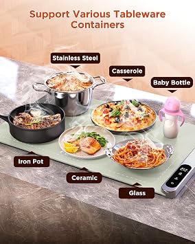 FEPPO Food Warming Mat, Upgrade High-tech Heating System, Fast Full Surface