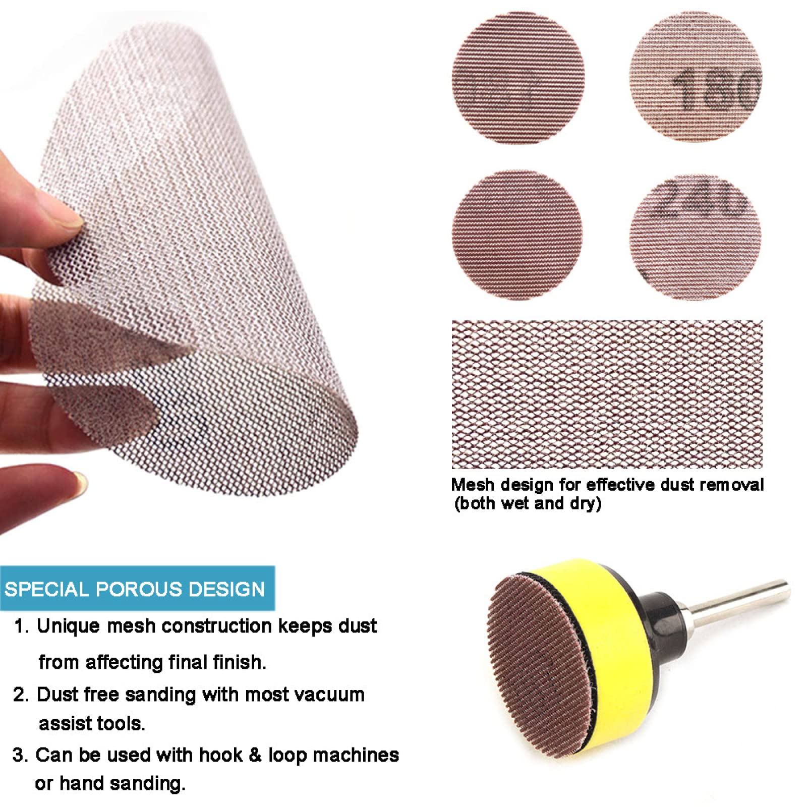 Kit De Almohadillas De Discos De Lijado De 2 Pulgadas, 81 Uds., Para Taladro, Amoladora, Herramientas Rotativas Con Placa De Respaldo, Papel De Lija, Pulido
