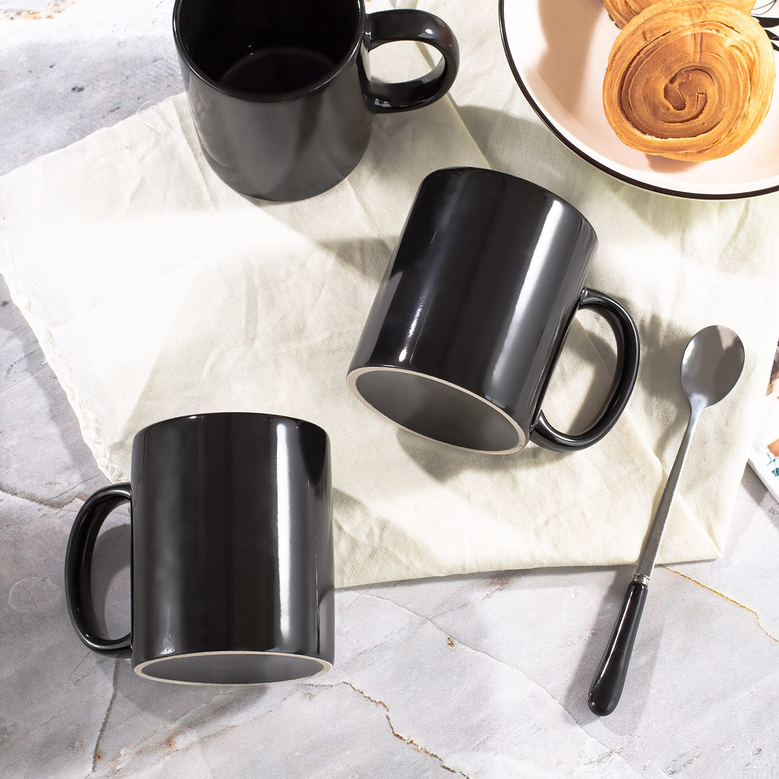 Amazon.com: BYCNZB 12oz coffee mug set of 6 Coffee Mugs for Coffee, Tea,  Cocoa, Milkblack : Home & Kitchen