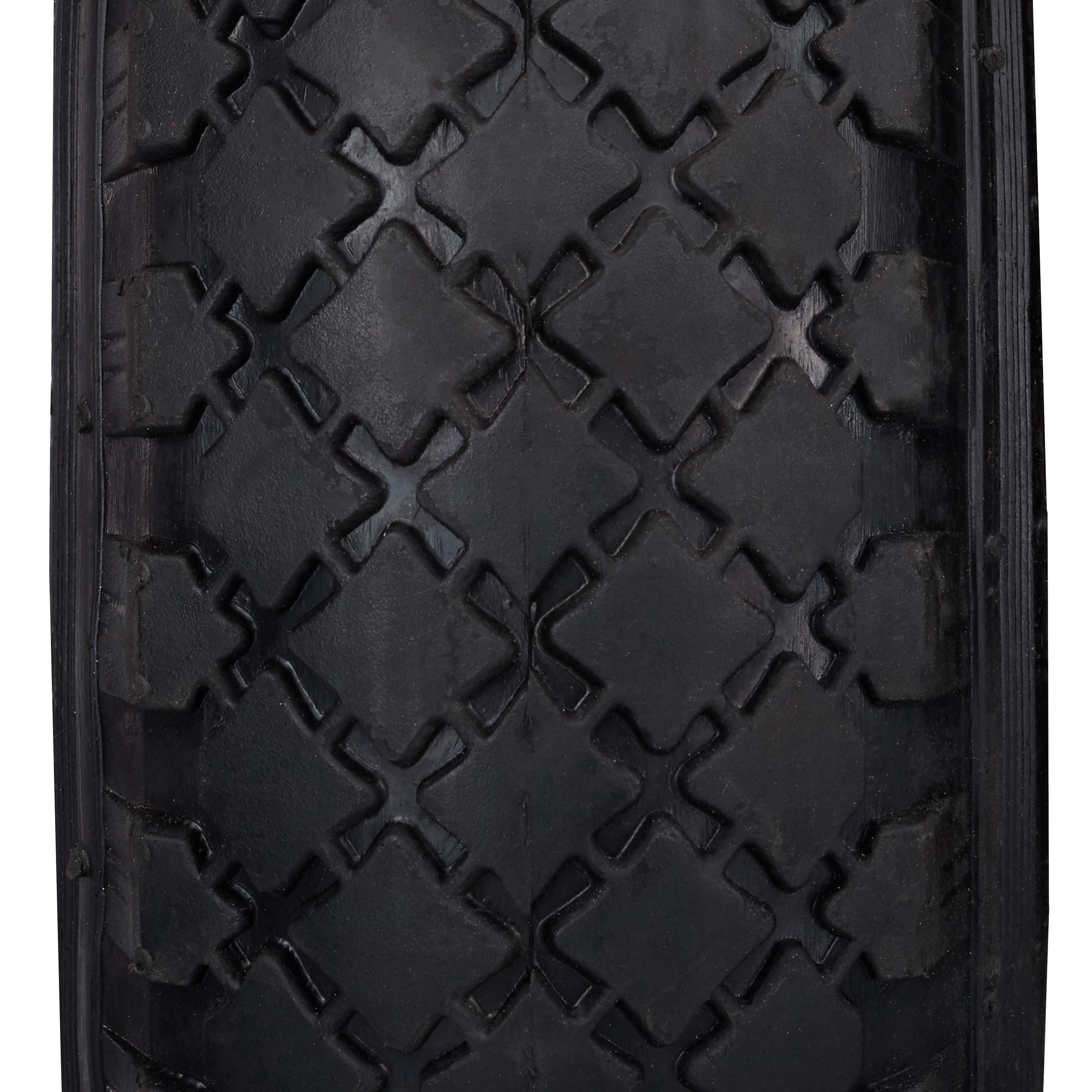 Relaxdays Set di 4 Ruote 3.00-4 per Carriola, ad Aria, 260x85 mm, Cerchione in Acciaio, Max. 100kg, Nero