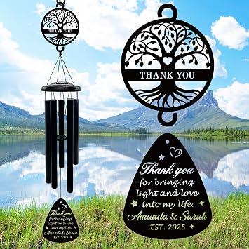 Personalized Thank You Gifts for Women Men, 37" Custom Wind Chimes Thank You Gift, Appreciation Gifts for Employee Coworkers Colleague Teachers Nurses,Thanksgiving Day Gift for Family Friends