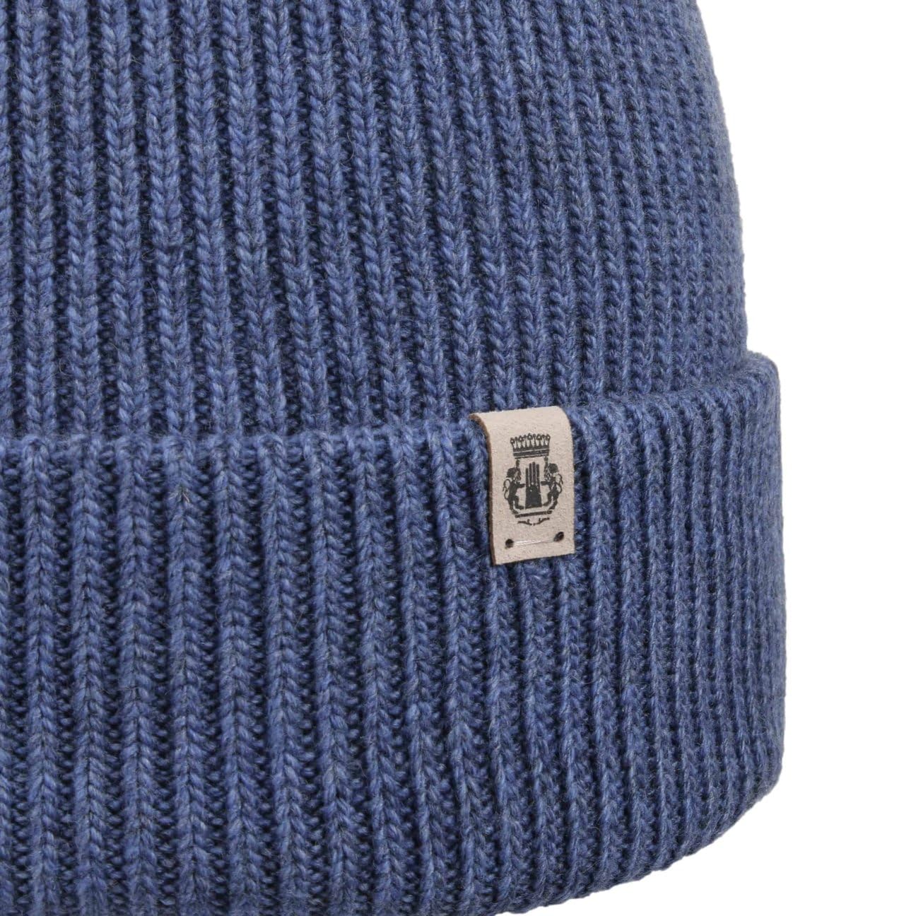 Roeckl Umschlagmütze mit Kaschmir Beanie Strickmütze Mütze Wollmütze Wintermütze Skimütze Damen/Herren - Umschlag, Umschlag Winter Herbst-Winter - One Size blau