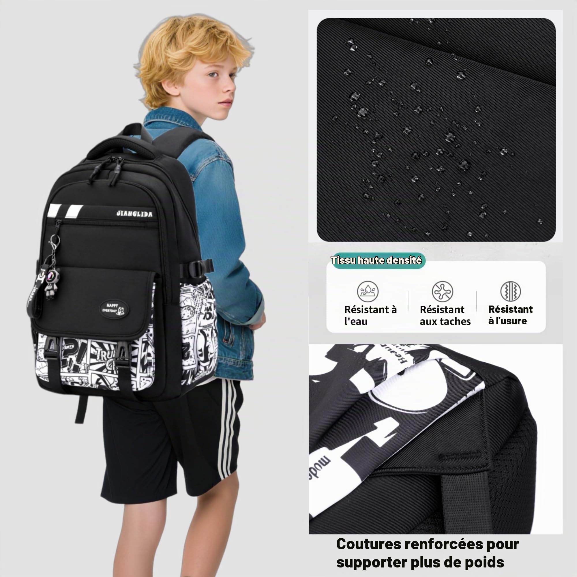 Sac à dos pour garçons pour enfants, sac d'école primaire, sac à livres, sac à dos de voyage pour garçons