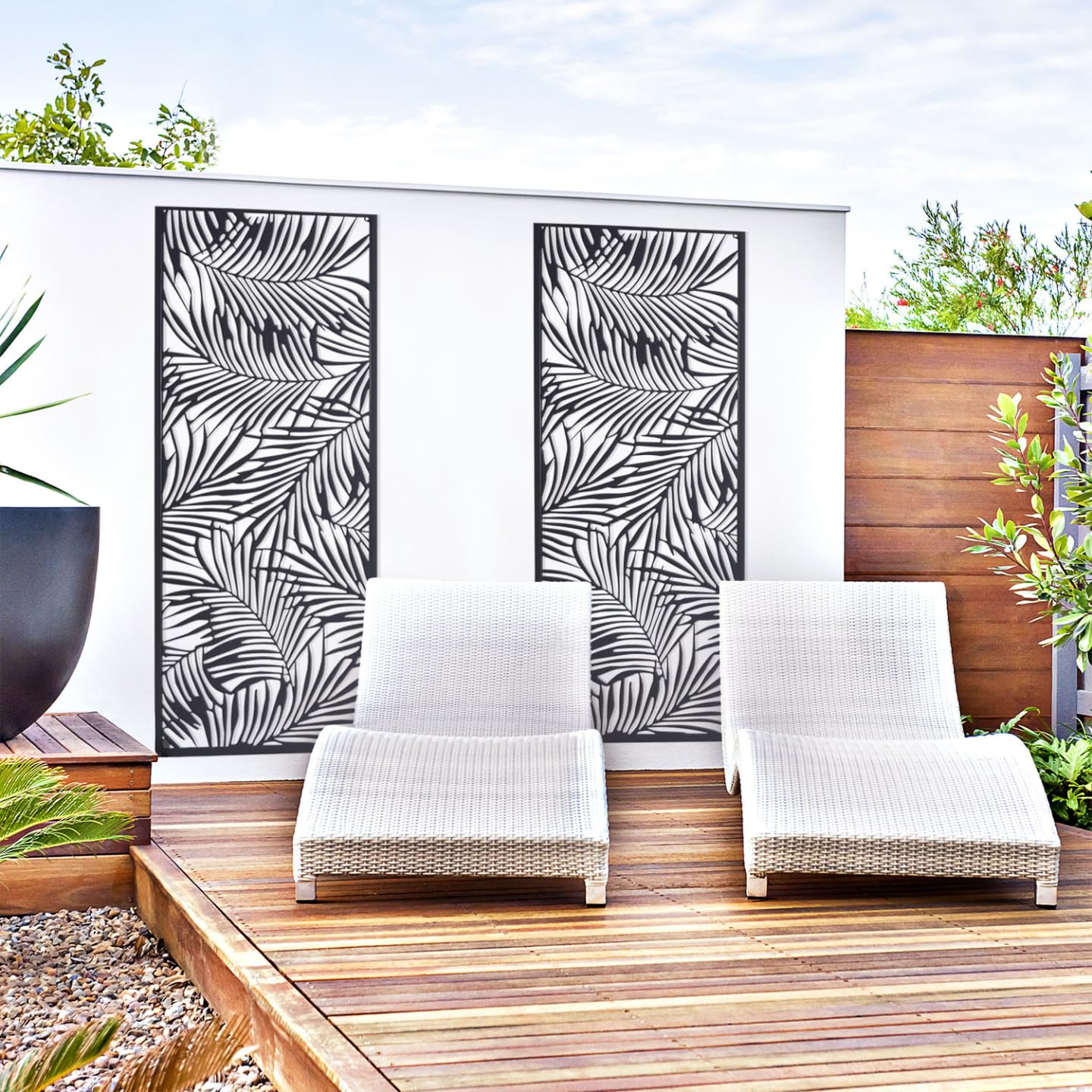 IDMarket - Panneau décoratif universel 150 x 50 cm PALM gris