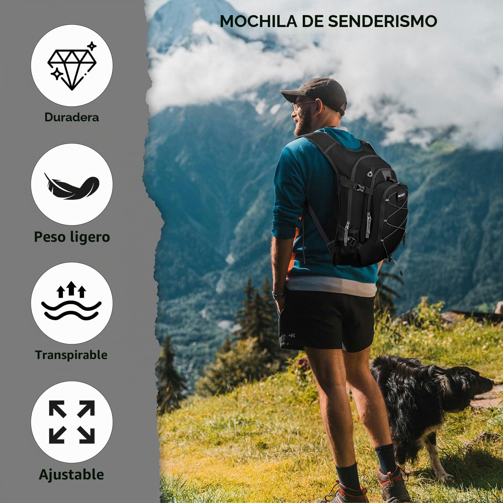 18L Mochila De HidratacióN con Bolsa De HidratacióN 3L, Gran Daypack Bolsa De Almacenamiento para Los Hombres Las Mujeres, Mochila De Ciclismo, Mochila para Correr, Mochila De HidratacióN