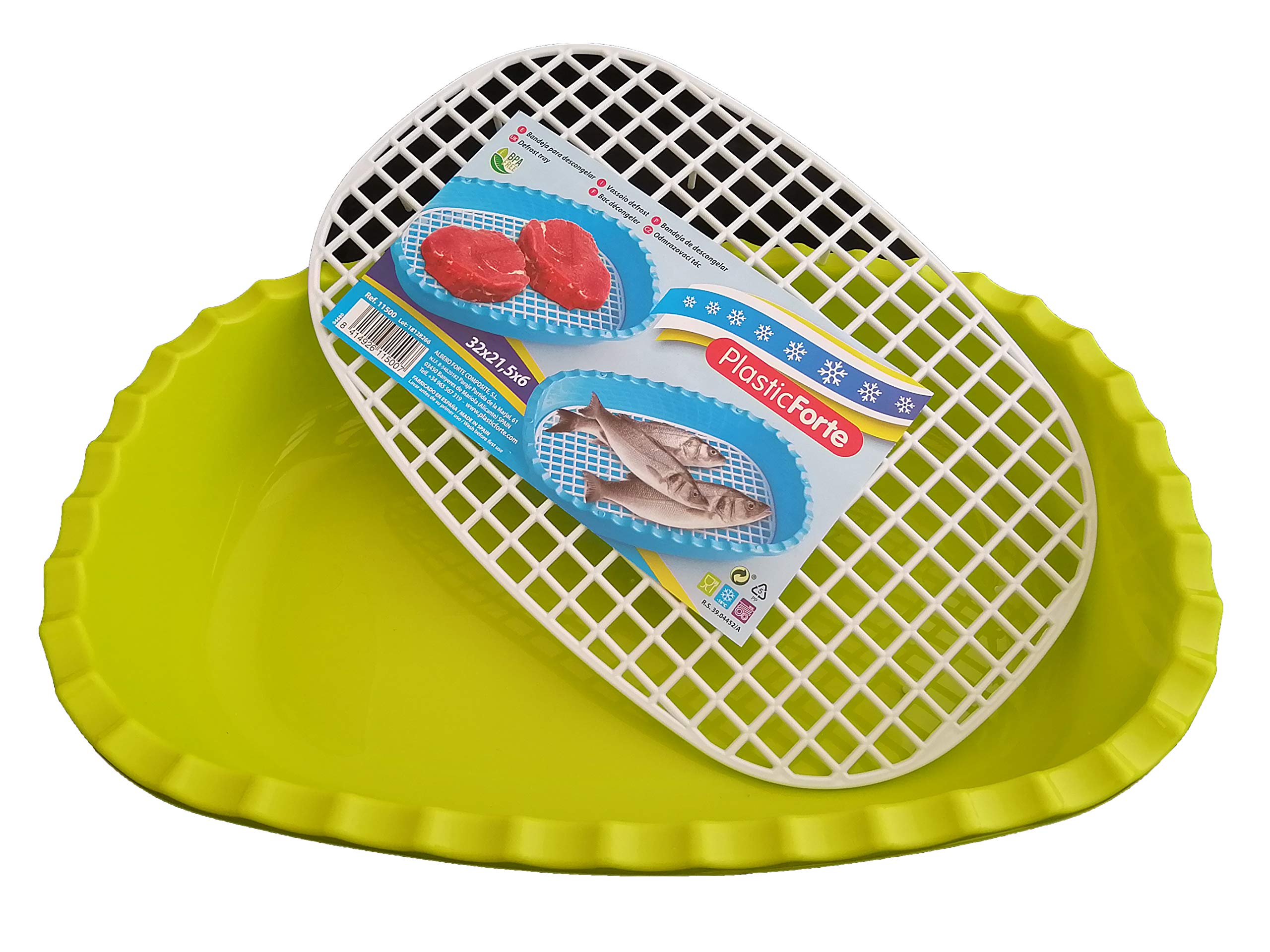 Vassoio Sbrinamento Cibo Contenitore Plastica Griglia Sbrinamento Rapido (Verde)