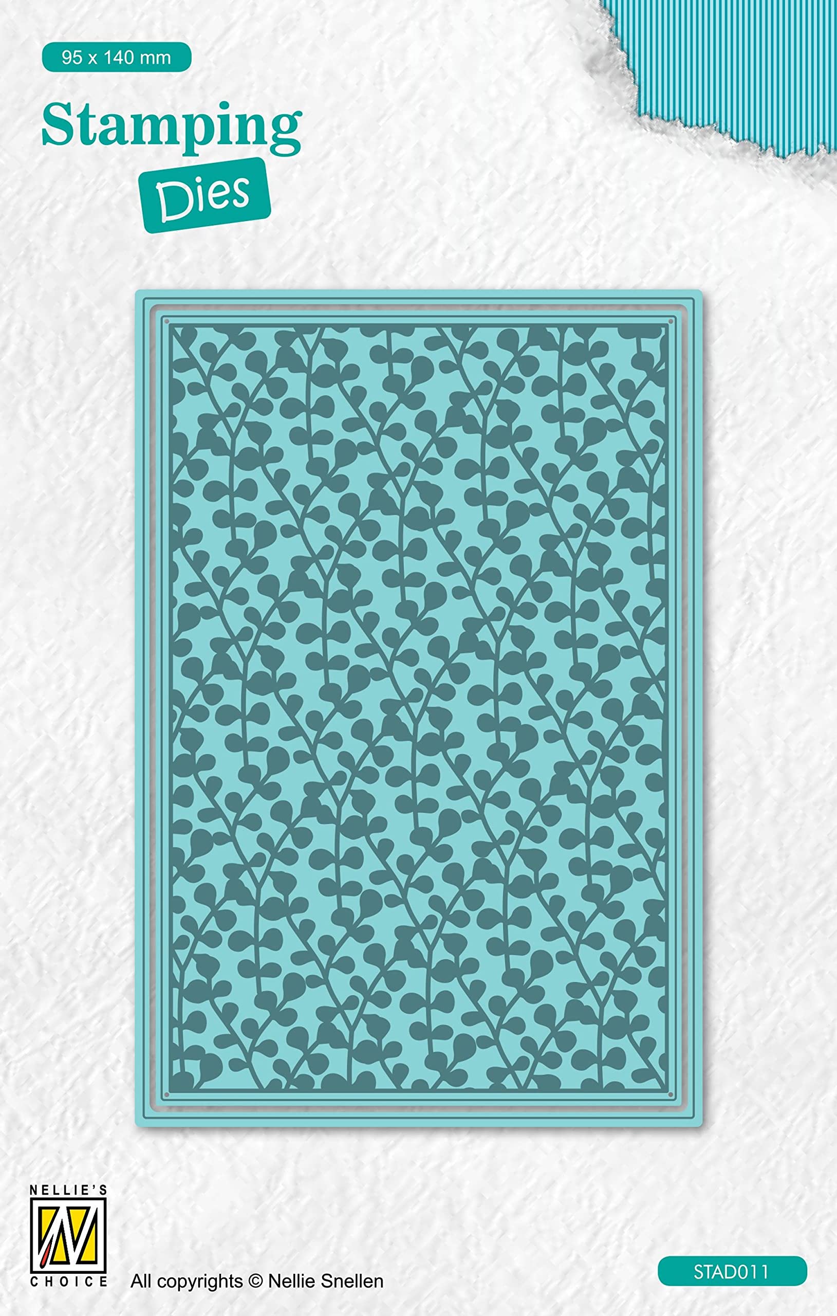 Nellie's Choice Cutting and Embossing Branches Stamping Die-9,5 x 14 cm Rectangle-Card Making Supplies-Metal Dies for Scrapbooking, DIY and Paper Crafts, Blue, 95x140mm