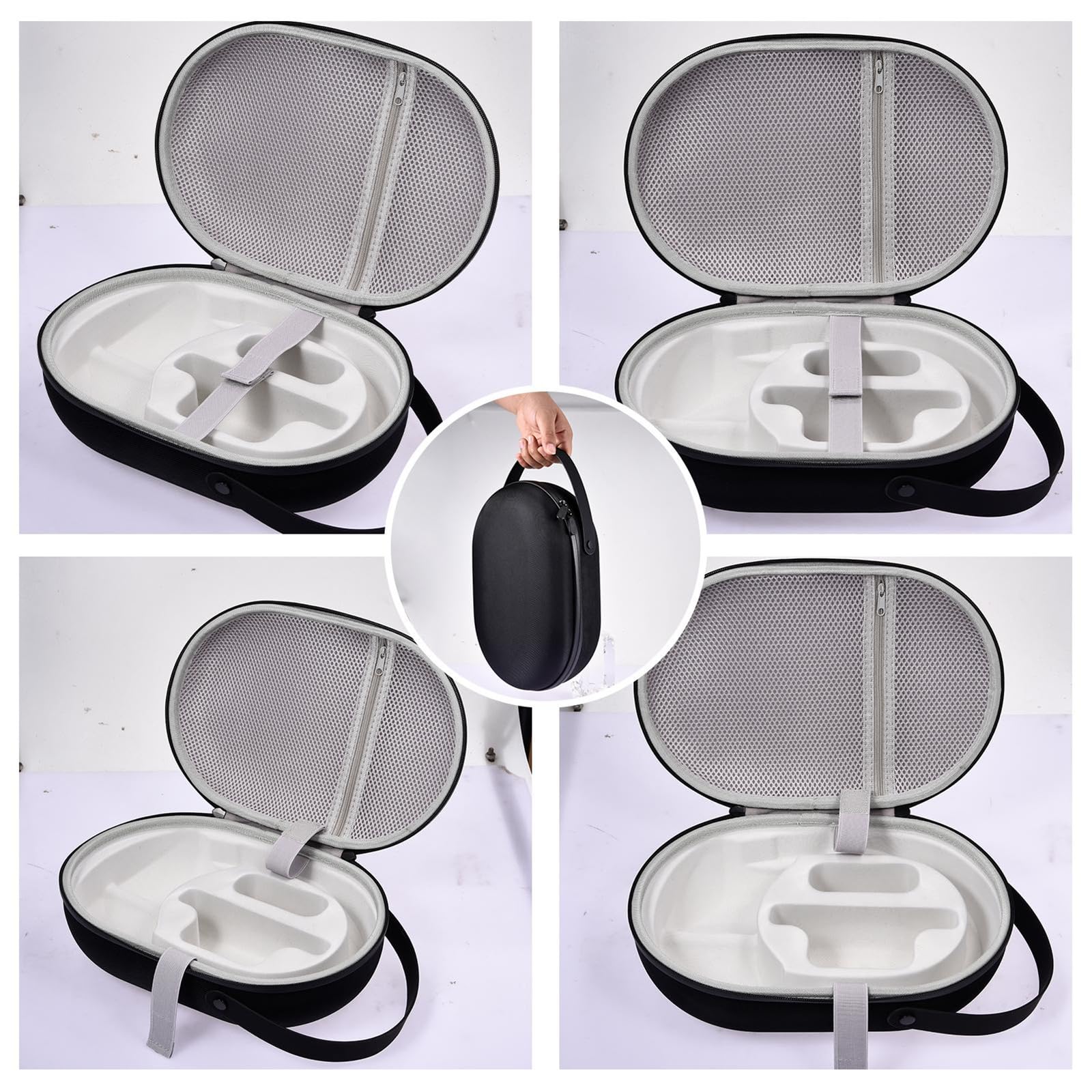 Custodia da viaggio in EVA per MR All in Casco di realtà virtuale Borsa rigida con tracolla Scatola di Immagazzinaggio per MR Caso, Tessuto nero.