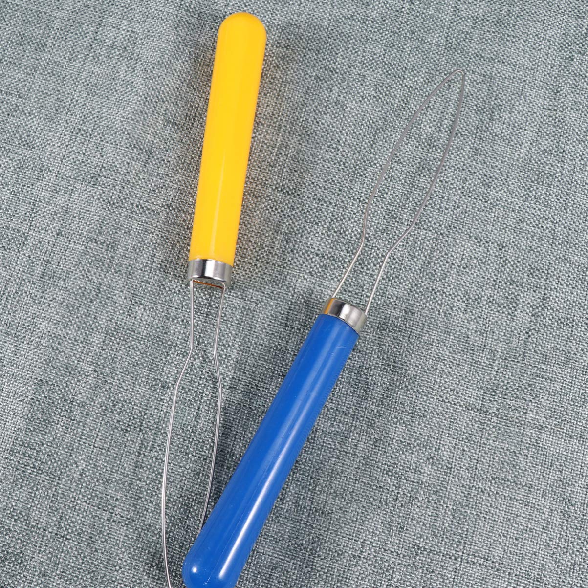 Lot de 3 à Boutons, Fermeture éclair, Outils élastiques, Cordon de Serrage élastique, enfile-Aiguille, Personnes âgées, Patients, Personnes âgées, poignée en Bois en Acier Inoxydable