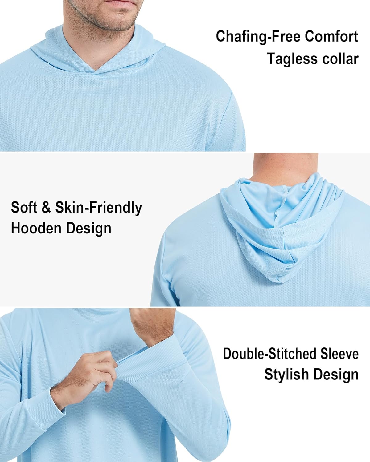 ProtectX High Visibility Sun Protection Lightweight Long Sleeve Hoodie, UPF 50+ Quick-Dry, SPF UV Shirt, Active Wear - Image 4