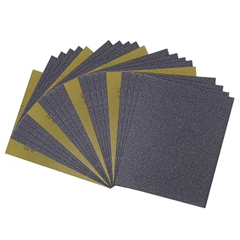 MAXMAN Sandpaper Sheets 20 Pcs, 80 Grit Wet Dry Sandpaper Abrasive, 9 x 11 Inch Silicon Carbide Arbitrary Shape Cropping for Metal Sanding, Wood, Drywall and Automotive Polishing, Anti-Clogging