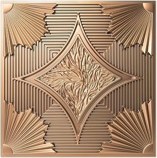Art3d Bronze Drop Ceiling Tiles 24x24 (12-Pack, 48 Sq Ft) - 3D PVC Wainscoting Panels, Glue-Up or T-Bar Easy Install