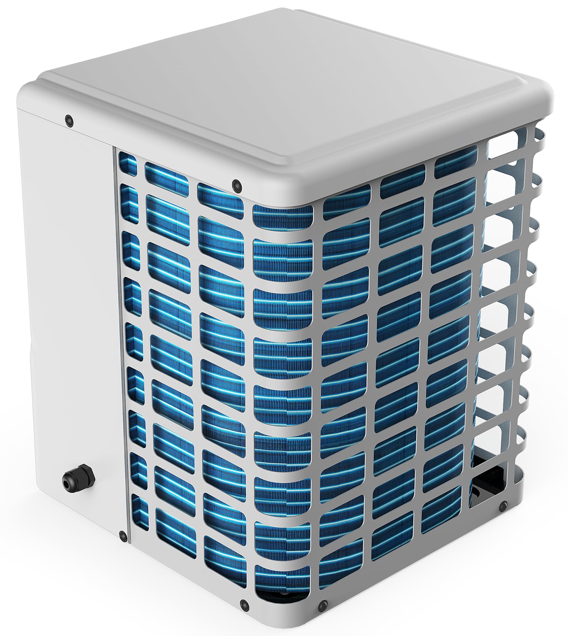 Mini Pompa di Calore per Piscine Fuori Terra Fino a 16m³,capacità di Riscaldamento 2.5KW~4.2KW, Tensione di Funzionamento 220V,Collegamento Acqua Ø32/38mm,Sensore di Flusso,Bianco (ALSAVO 25)