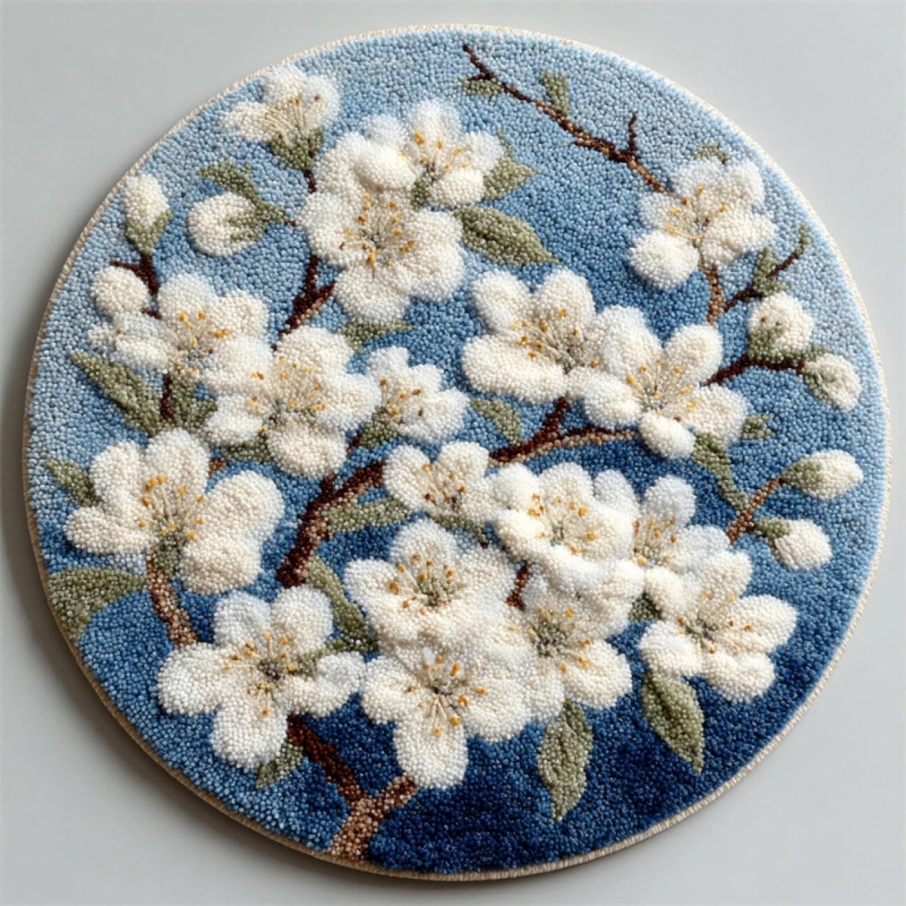 Kitquiver Tapestry Kits for Adults White Flowers 80x80cm